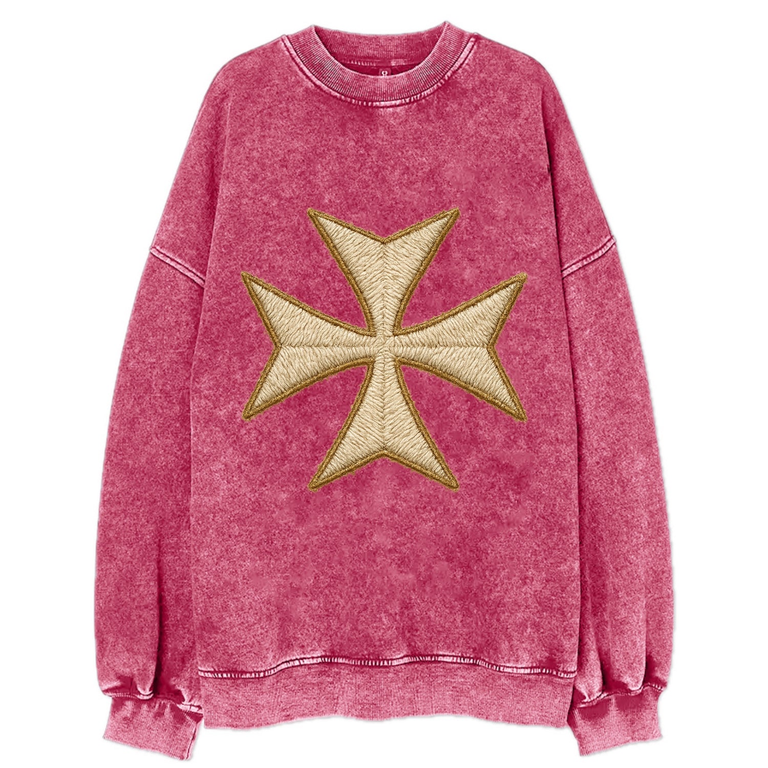 Hospitaller Cross  - Vintage Sweatshirt - Pink