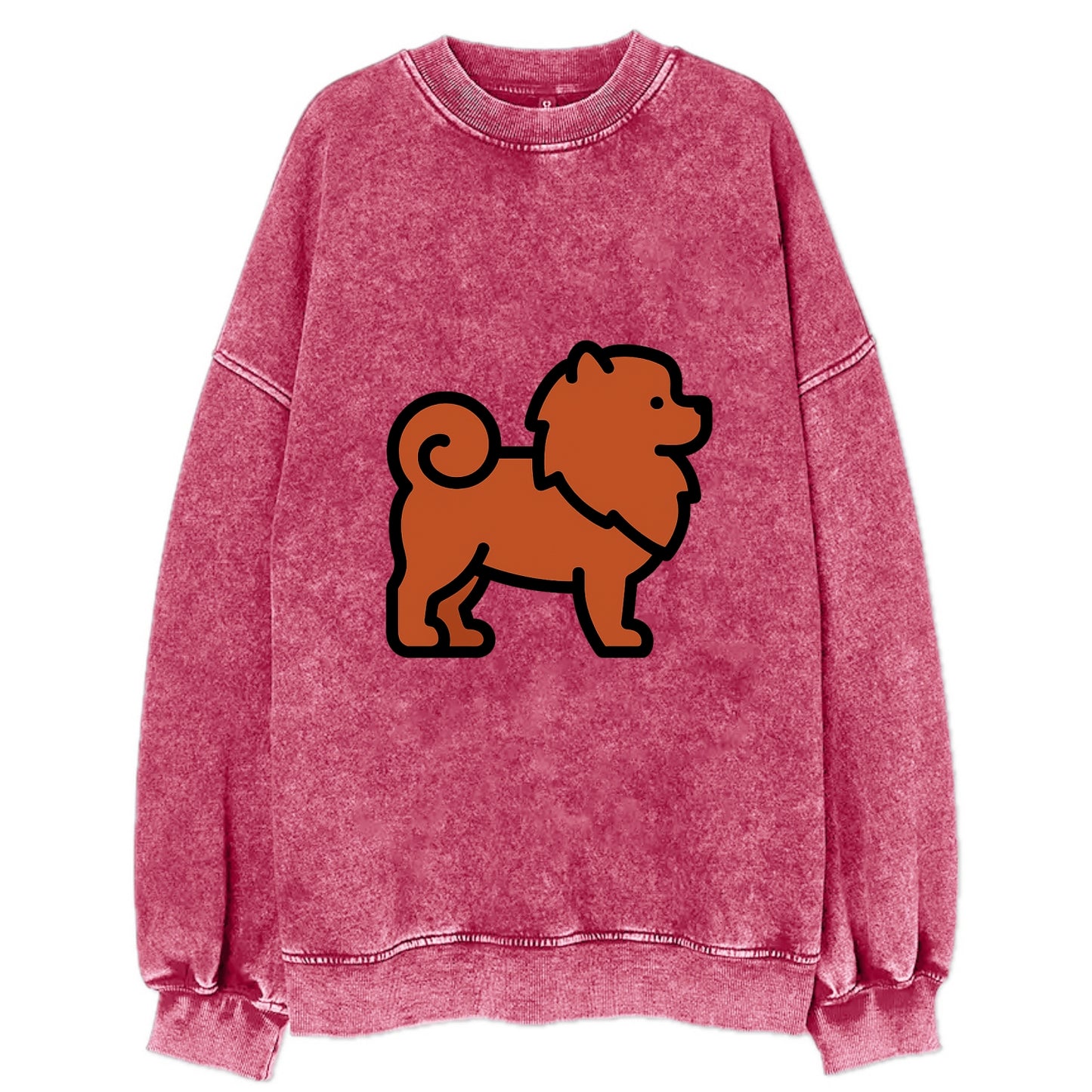 Chow Chow - Red fluffy flat side profile - Vintage Sweatshirt - Pink