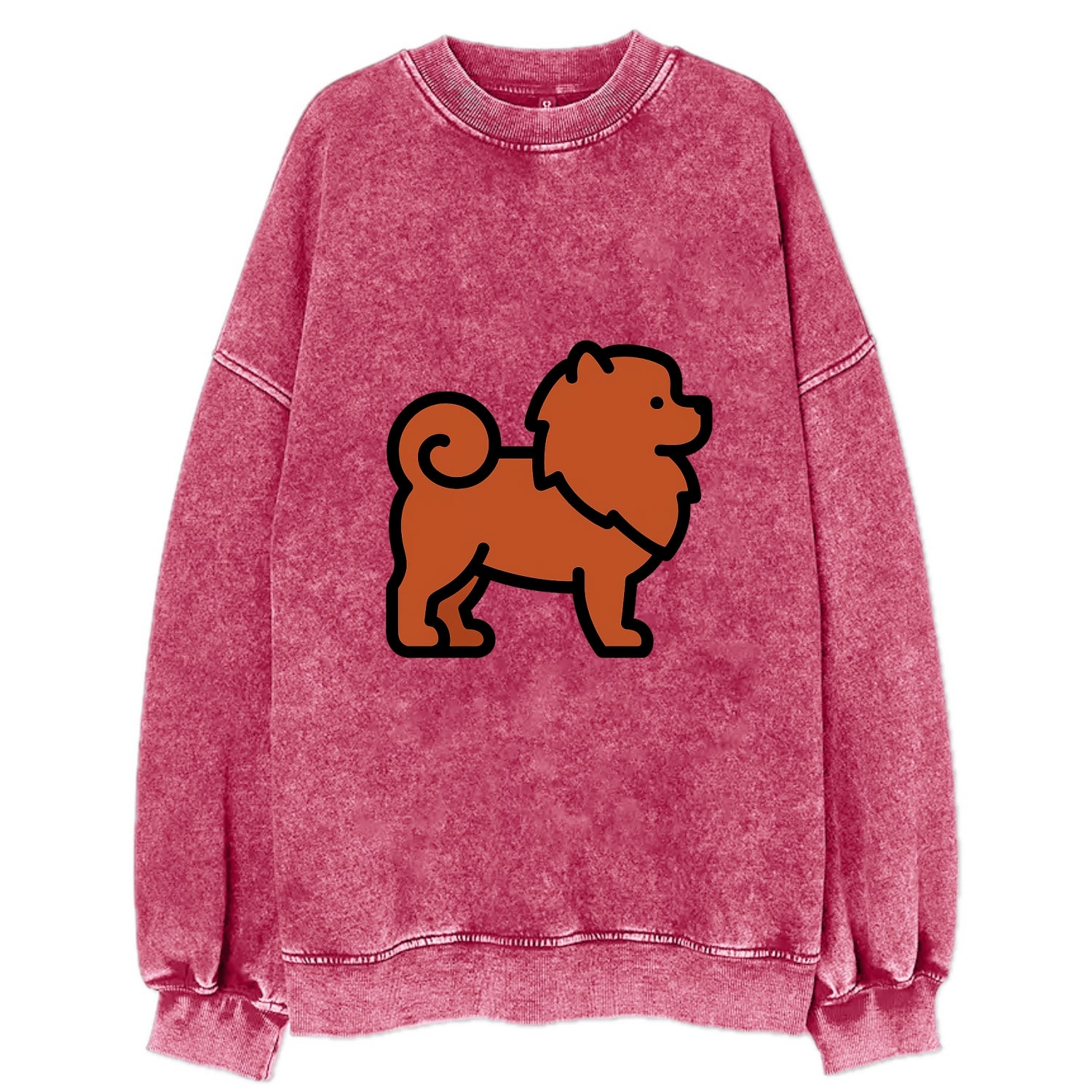 Chow Chow - Red fluffy flat side profile - Vintage Sweatshirt - Pink