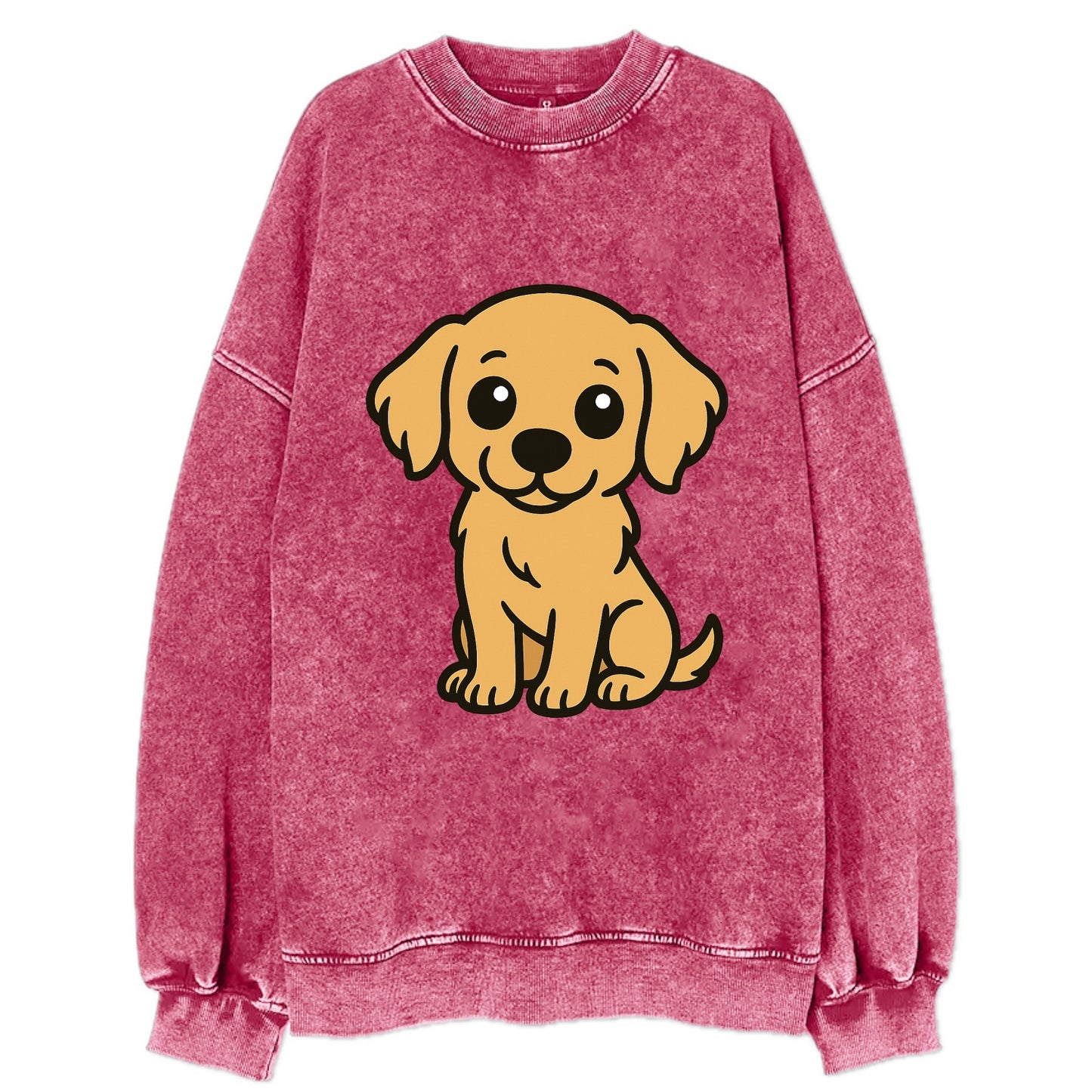 Golden Retriever - Head tilt curious pose - Vintage Sweatshirt - Pink