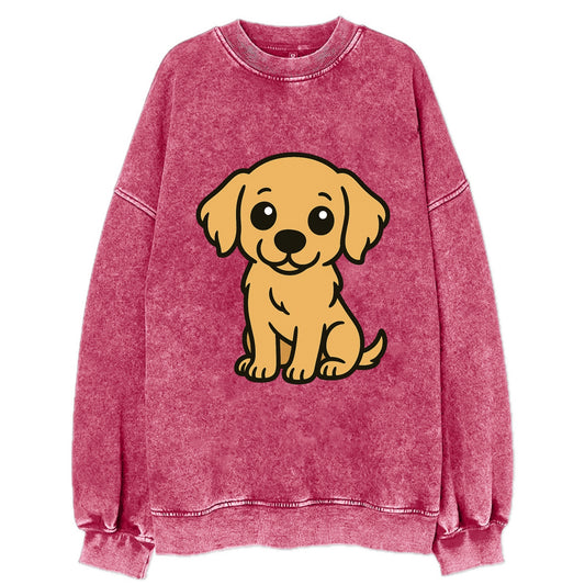 Golden Retriever - Head tilt curious pose - Vintage Sweatshirt - Pink