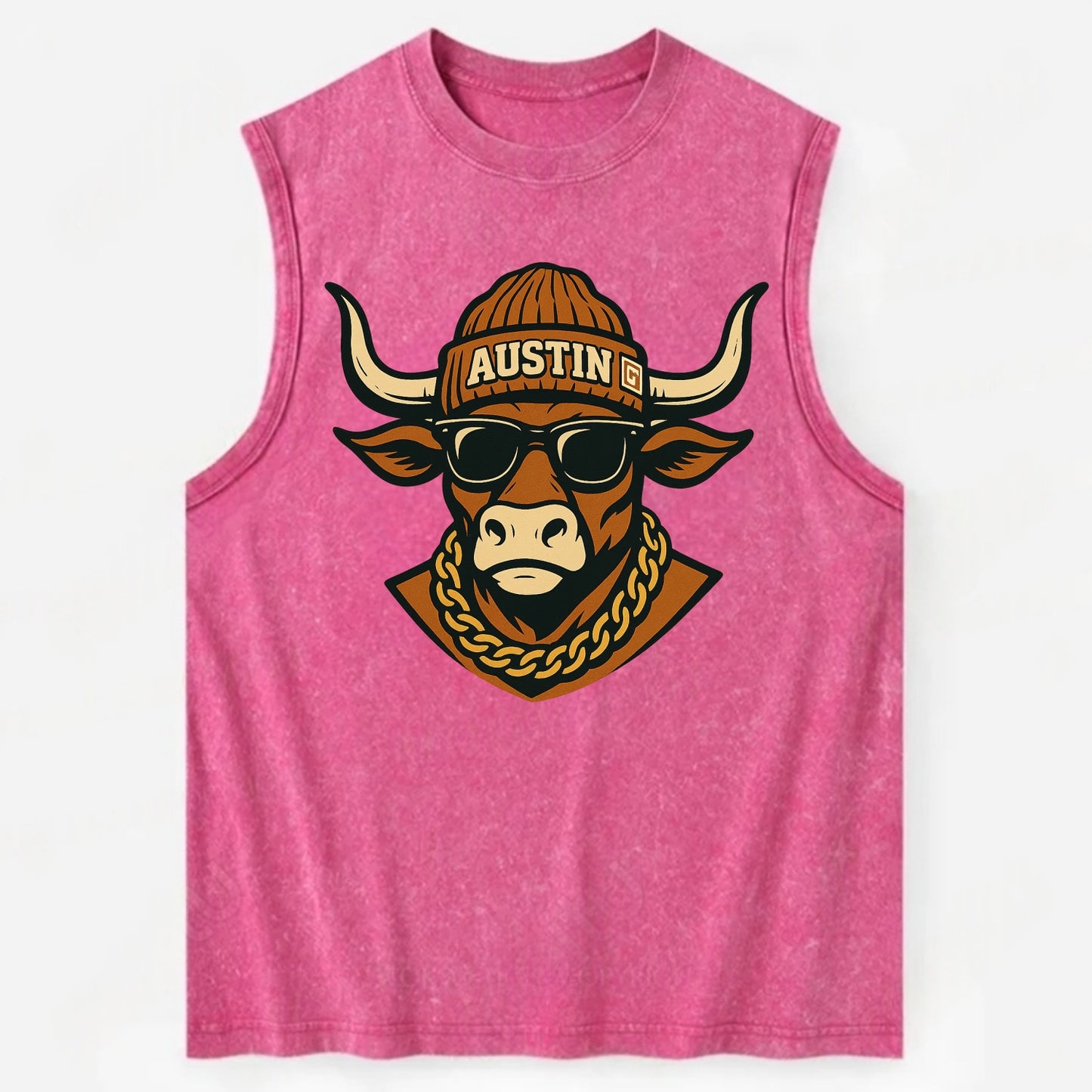 Austin Longhorn - Vintage Washed Tank - Pink