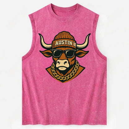 Austin Longhorn - Vintage Washed Tank - Pink