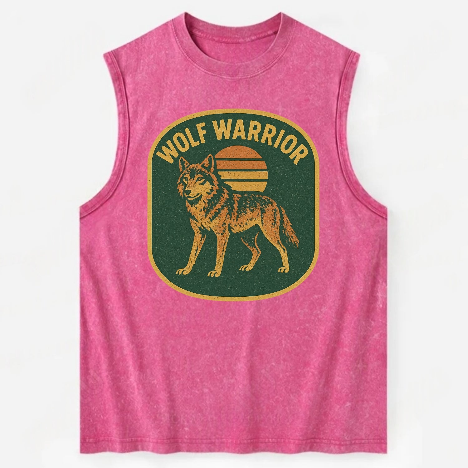 Wolf Warrior  - Vintage Washed Tank - Pink