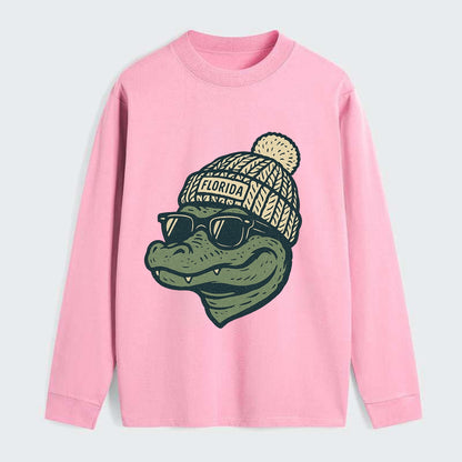 Gainesville Gator wearing Florida beanie - Classic Long Sleeve Shirt - Pink