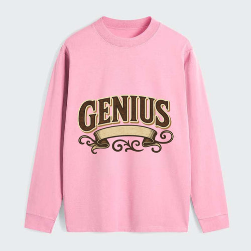 Bold typography design - GENIUS - exceptional intelligence, brilliance - Classic Long Sleeve Shirt