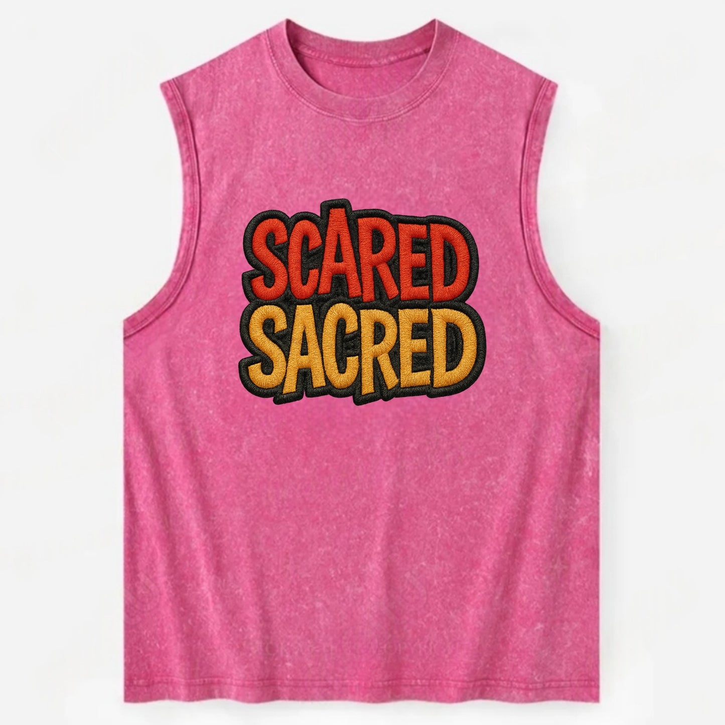 SCARED;SACRED JOURNEY Spiritual Purple Hat - Vintage Washed Tank - Pink