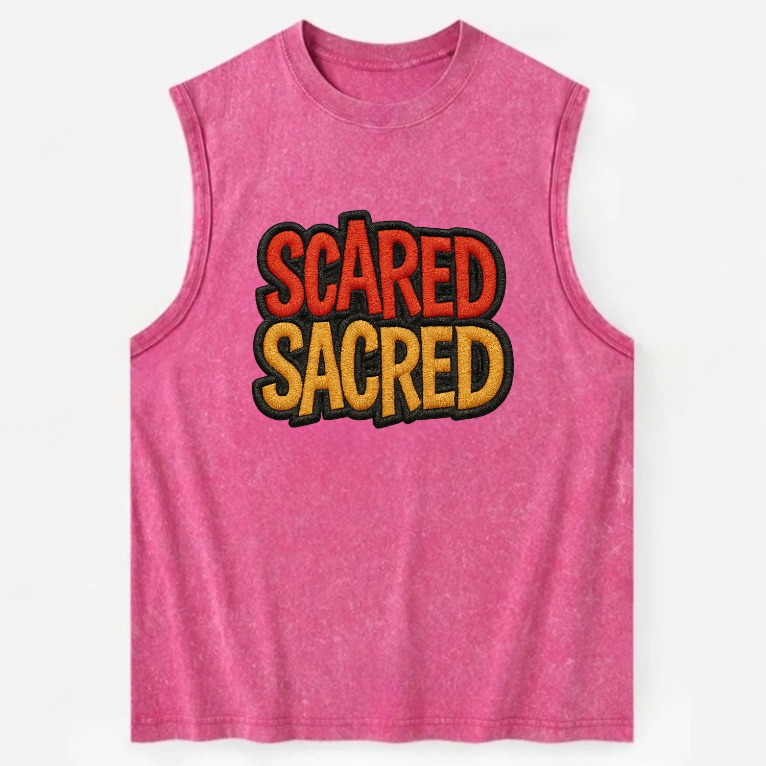 SCARED;SACRED JOURNEY Spiritual Purple Hat - Vintage Washed Tank - Pink