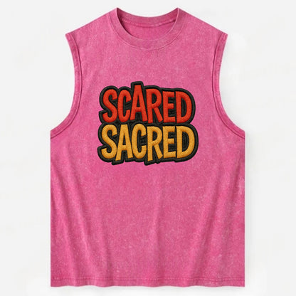 SCARED;SACRED JOURNEY Spiritual Purple Hat - Vintage Washed Tank - Pink
