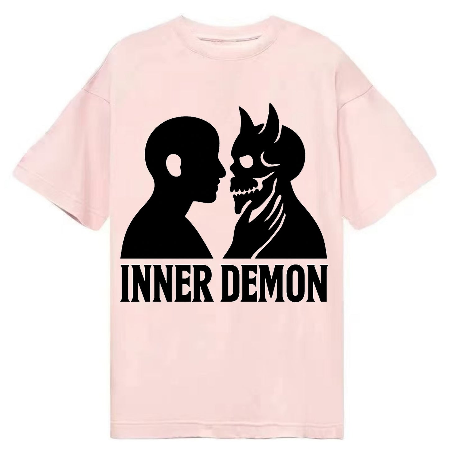 Inner Demon - Figure confronting shadow Classic T-shirt - Pink