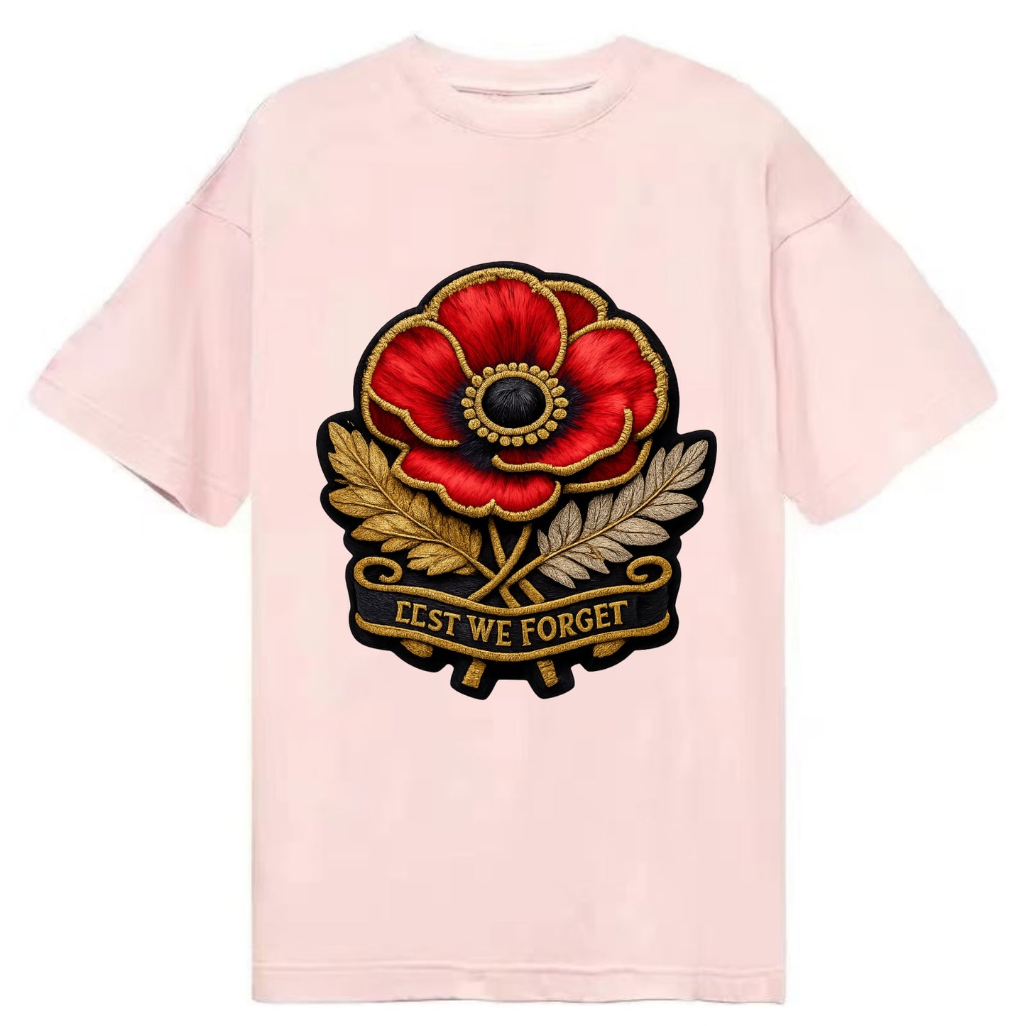 MEMORIAL POPPY - red poppy flower in scarlet , remembrance - Classic T-shirt - Pink