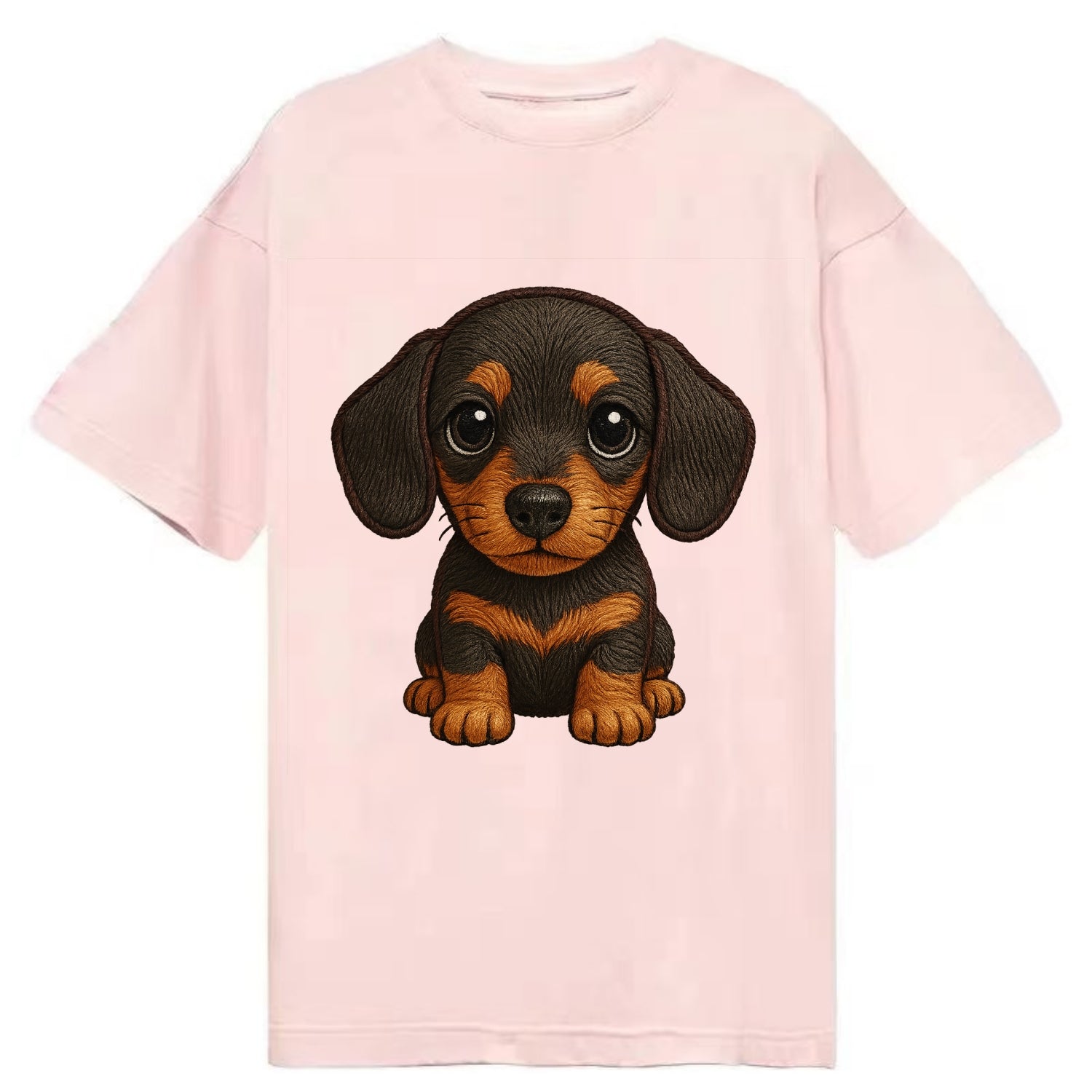 Baby Dachshund Puppy - long body, short legs, floppy ears, curious eyes, - Classic T-shirt - Pink