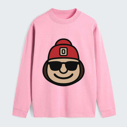 Columbus Brutus wearing Ohio State beanie with Block O patch - Classic Long Sleeve Shirt - Pink