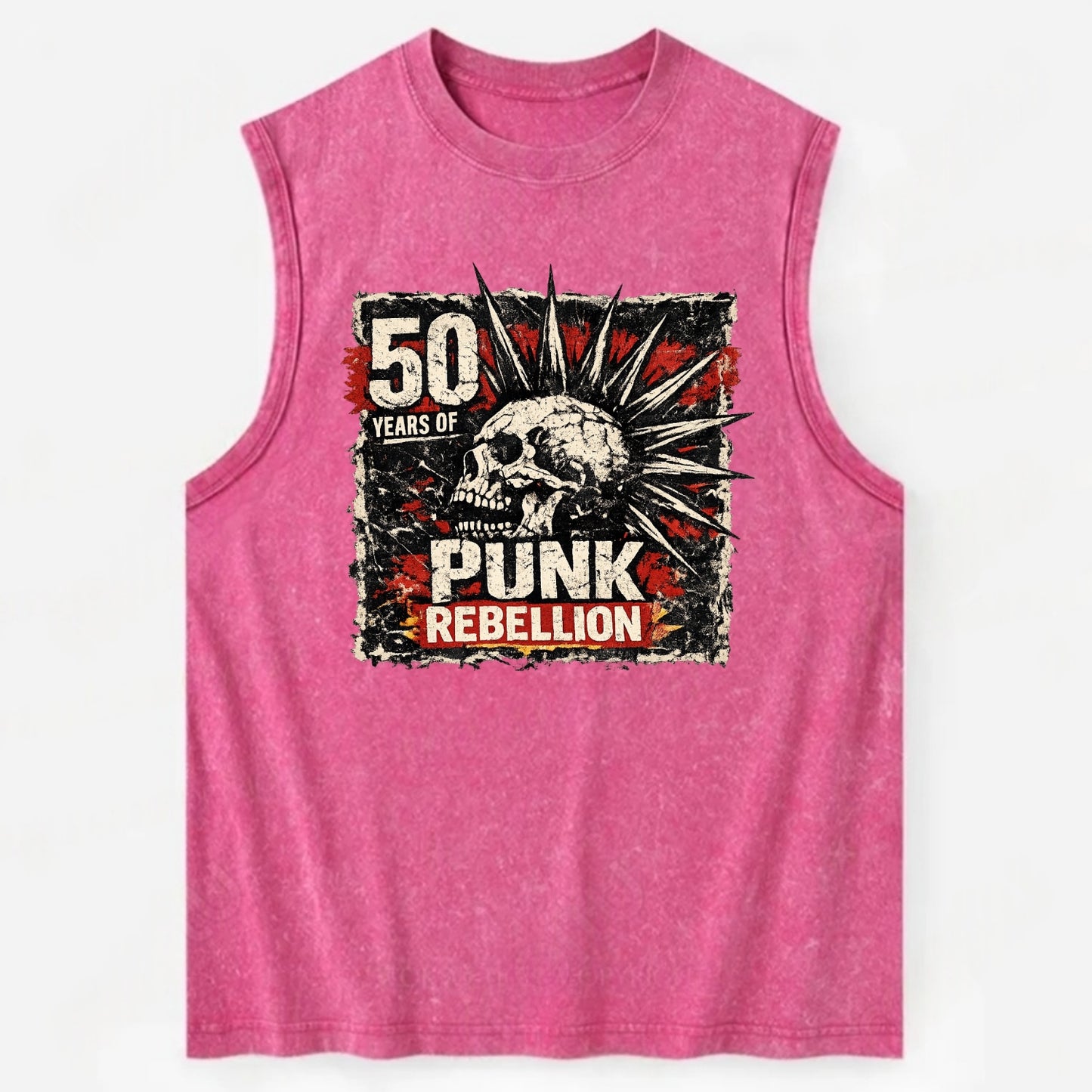 MOHAWK RISING | Spiked hair silhouette | Liberty spikes | Punk identity | - Vintage Washed Tank - Pink