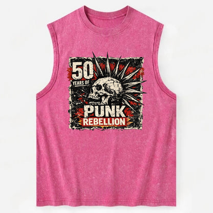 MOHAWK RISING | Spiked hair silhouette | Liberty spikes | Punk identity | - Vintage Washed Tank - Pink