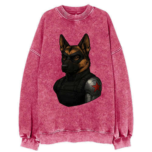 German Shepherd Winter Soldier  - Vintag - Vintage Sweatshirt
