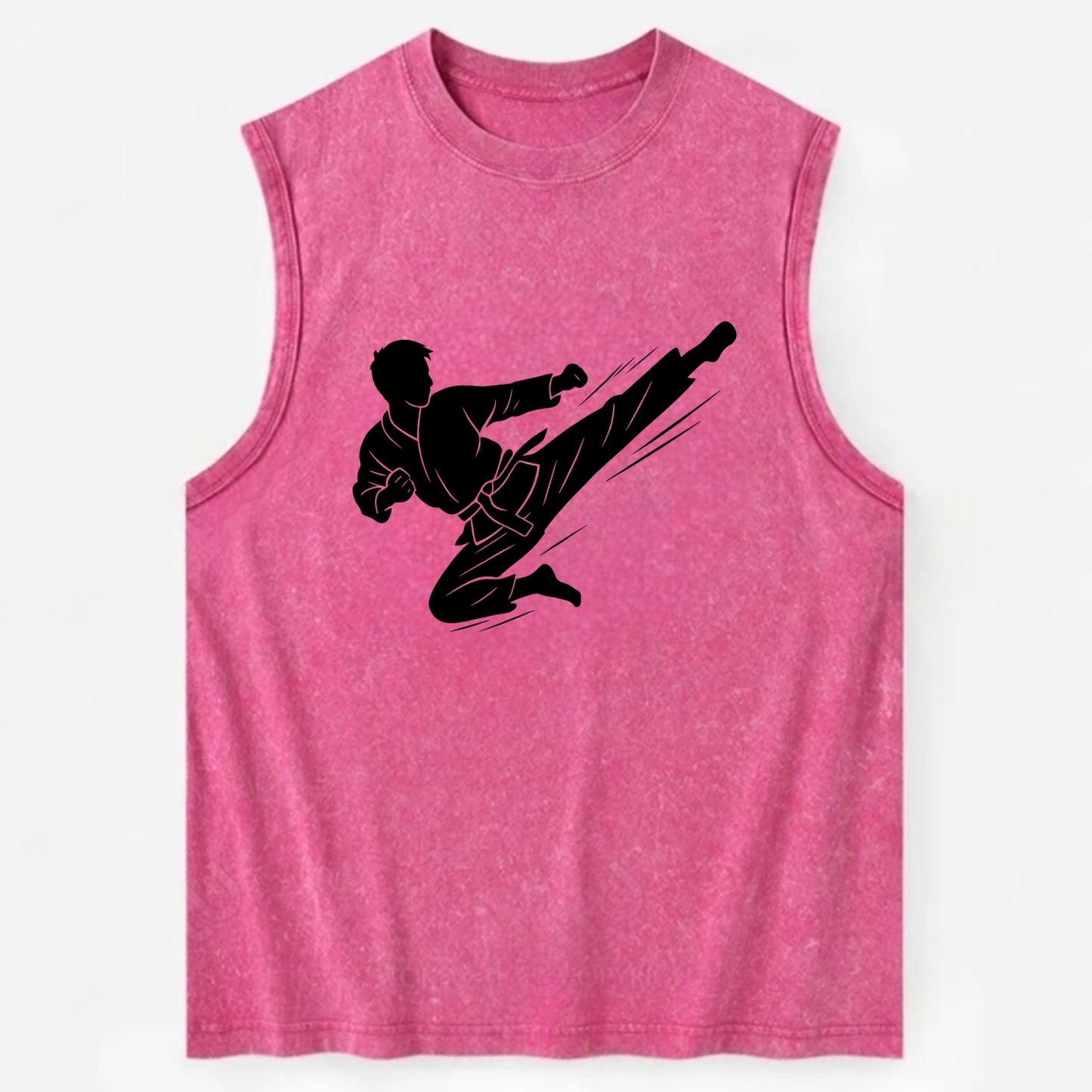 Korean taekwondo flying kick - Vintage Washed Tank - Pink