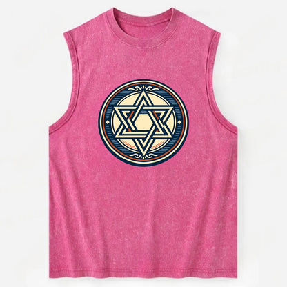 Celestial Unity Emblem - Vintage Washed Tank - Pink