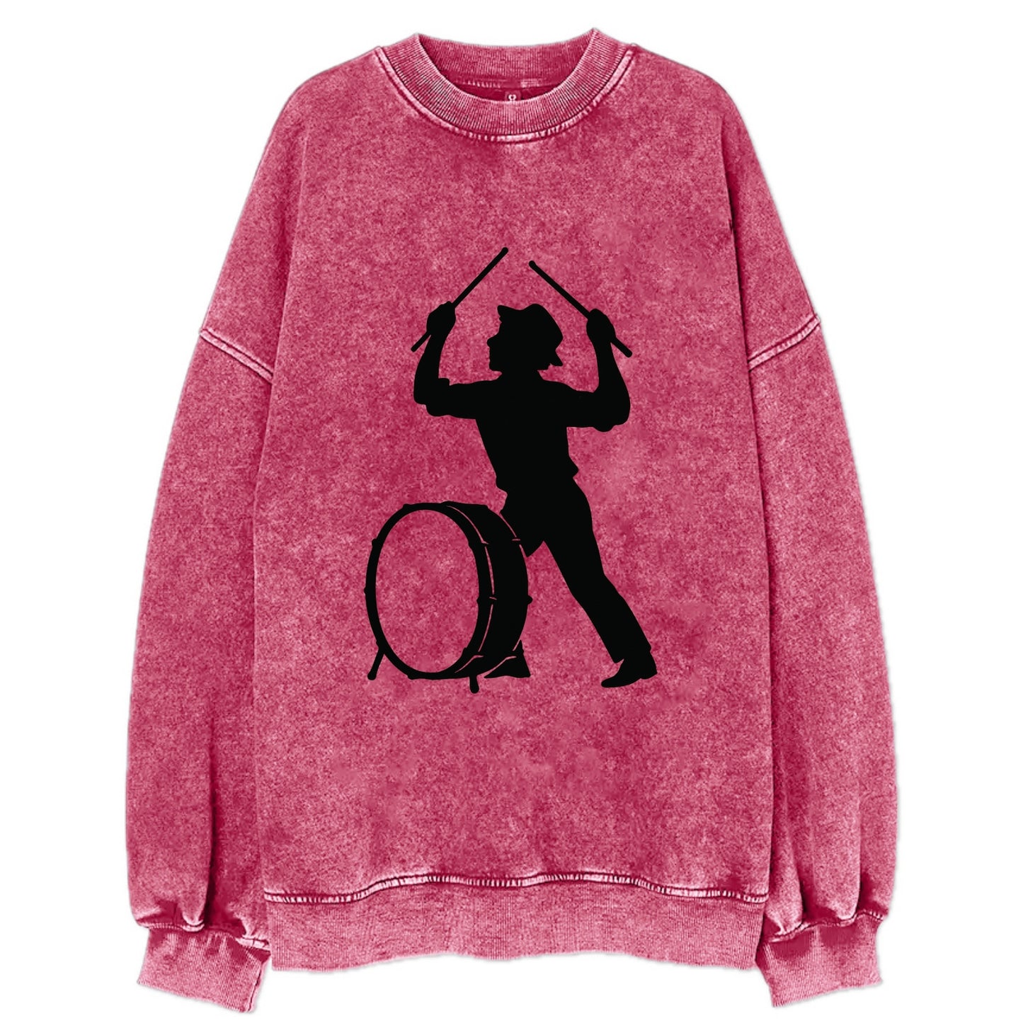 Drummer with drumsticks raised high - Vintage Sweatshirt - Pink