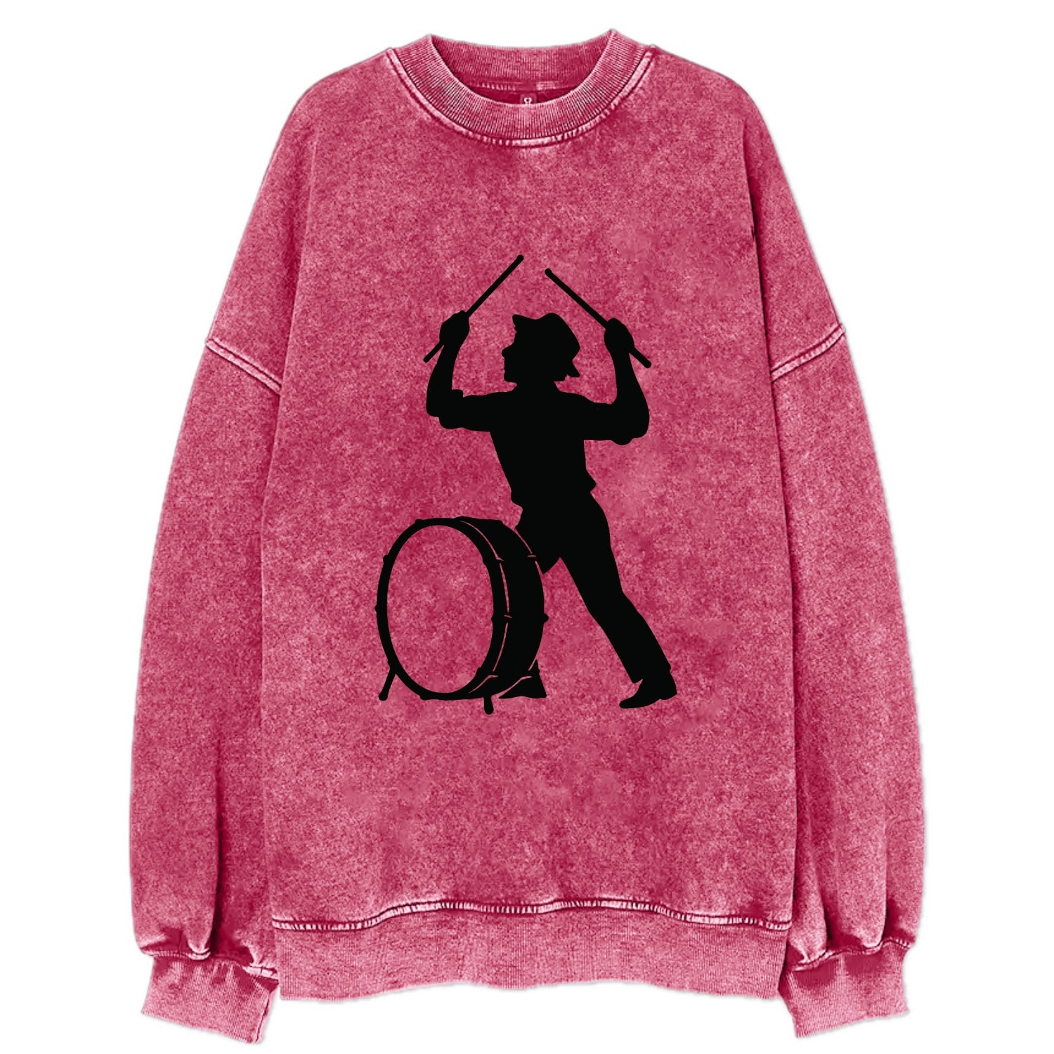 Drummer with drumsticks raised high - Vintage Sweatshirt - Pink