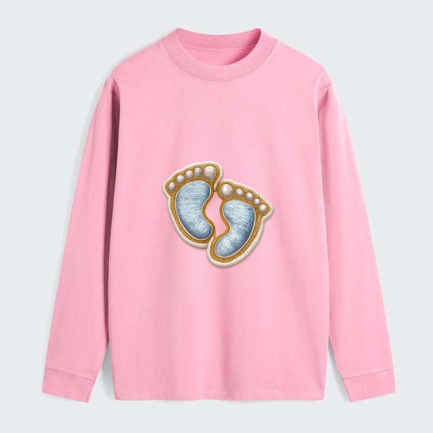 BABY FOOTPRINTS - tiny feet in pink or blue , newborn - Classic Long Sleeve Shirt - Pink