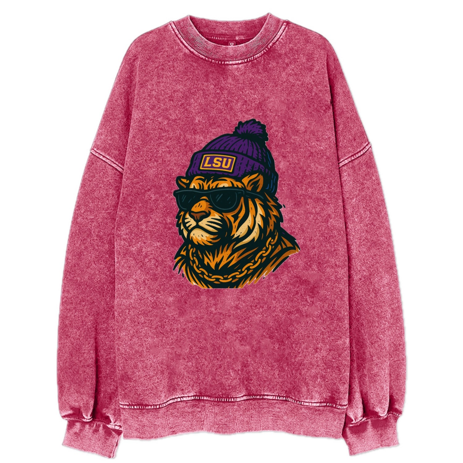LSU Mike Tiger - Vintage Sweatshirt - Pink