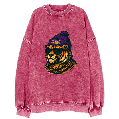 LSU Mike Tiger - Vintage Sweatshirt - Pink