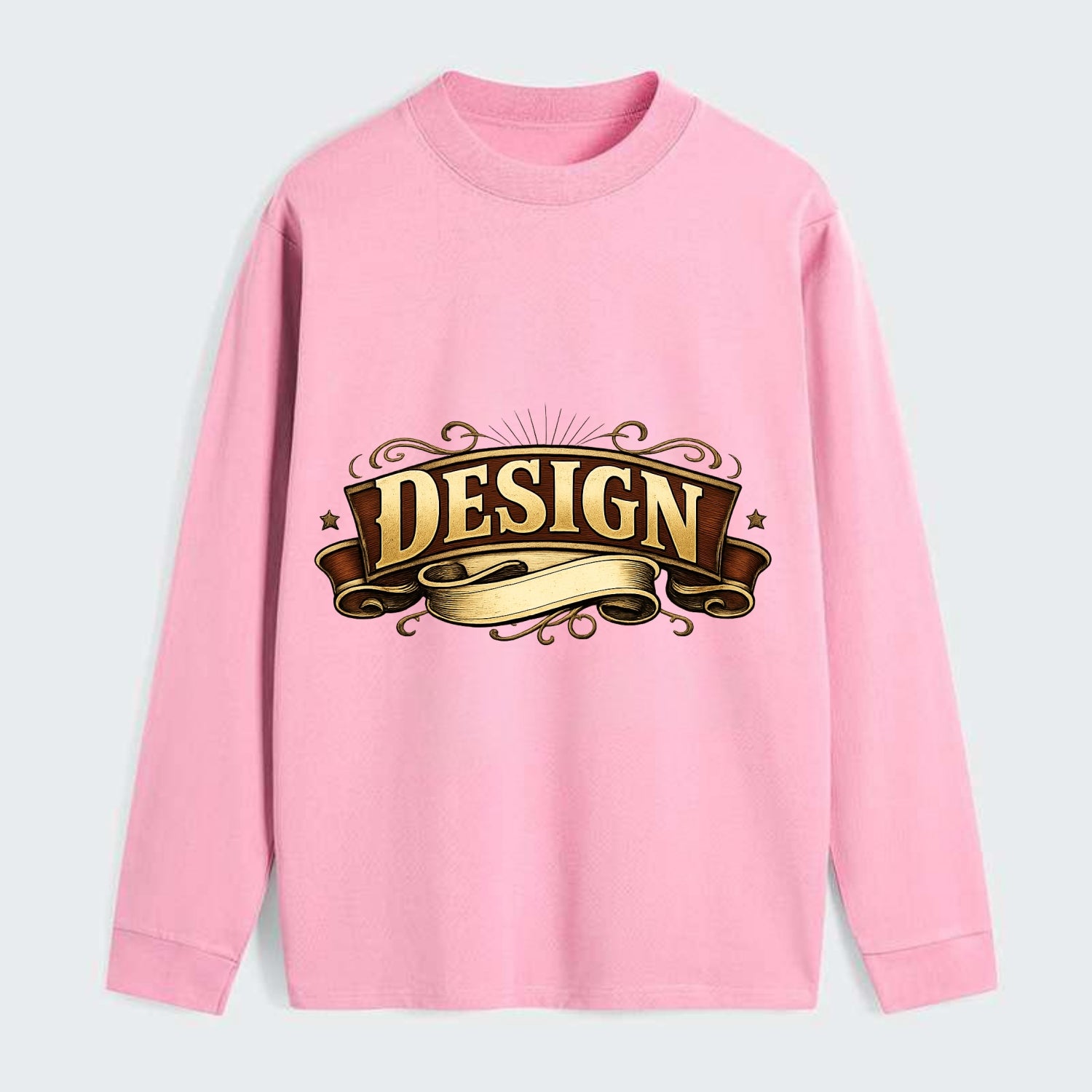 Bold typography design - "DESIGN" - intentional creation, aesthetic - Classic Long Sleeve Shirt - Pink
