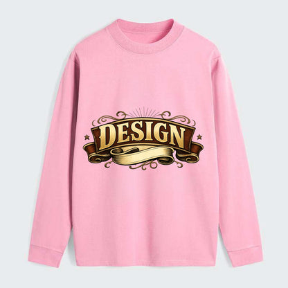 Bold typography design - "DESIGN" - intentional creation, aesthetic - Classic Long Sleeve Shirt - Pink