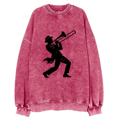 Trombone player jazz improvisation - Vintage Sweatshirt - Pink