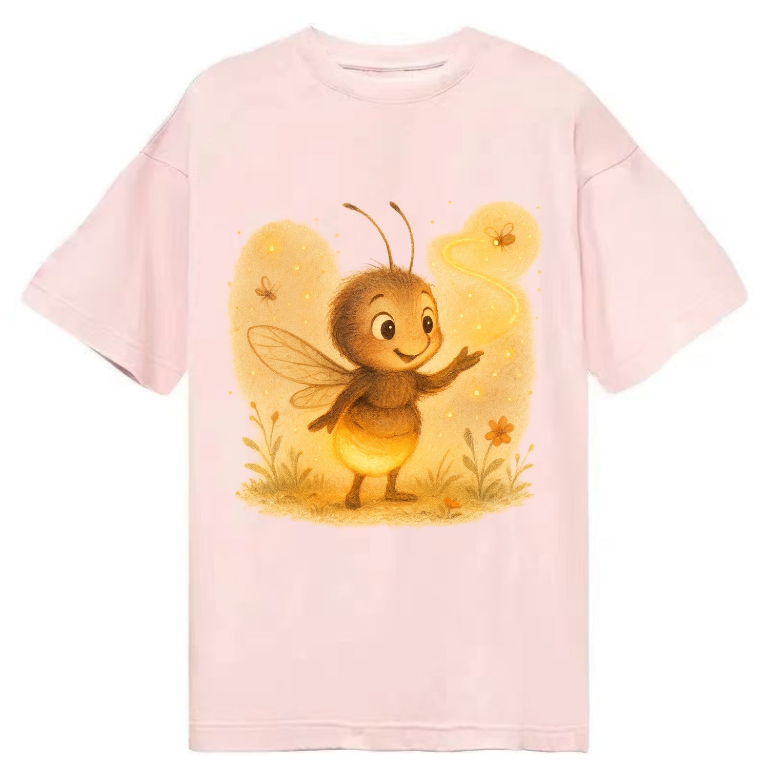 Firefly choreographer arranging synchronized light patterns over a meadow stage - Classic T-shirt - Pink