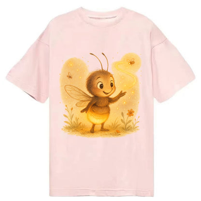 Firefly choreographer arranging synchronized light patterns over a meadow stage - Classic T-shirt - Pink