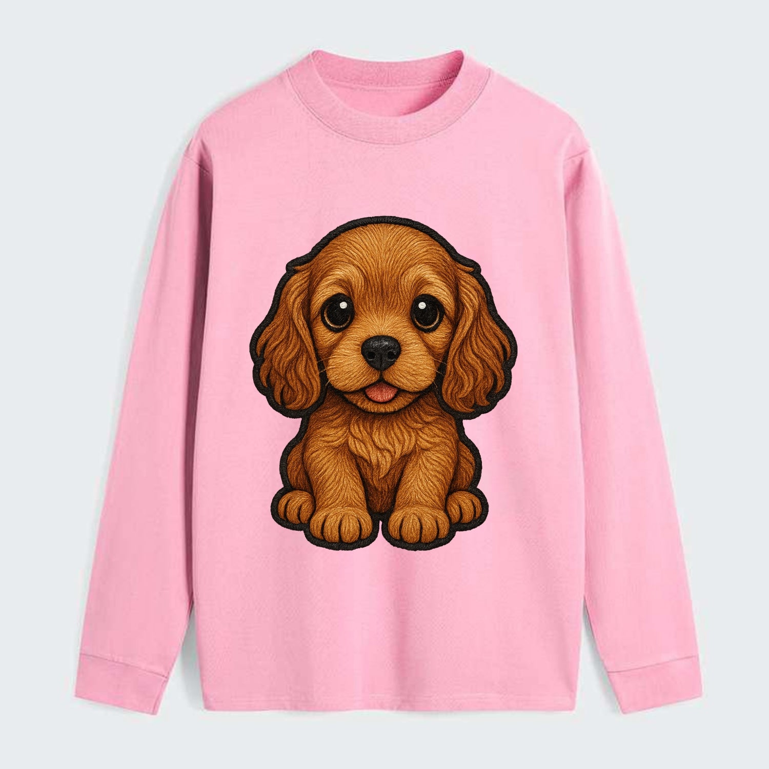 Baby Cocker Spaniel Puppy - long wavy ears, soulful eyes, silky coat, - Classic Long Sleeve Shirt - Pink