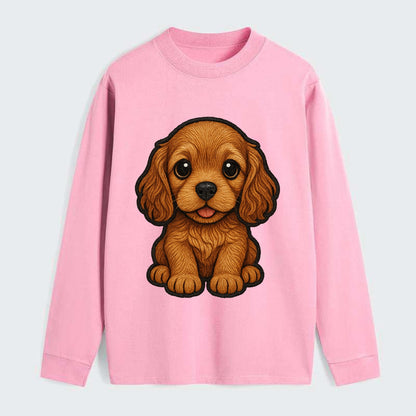 Baby Cocker Spaniel Puppy - long wavy ears, soulful eyes, silky coat, - Classic Long Sleeve Shirt - Pink