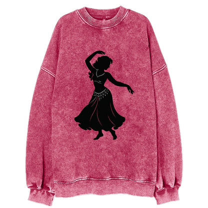 Belly dancer graceful gesture - Vintage Sweatshirt - Pink
