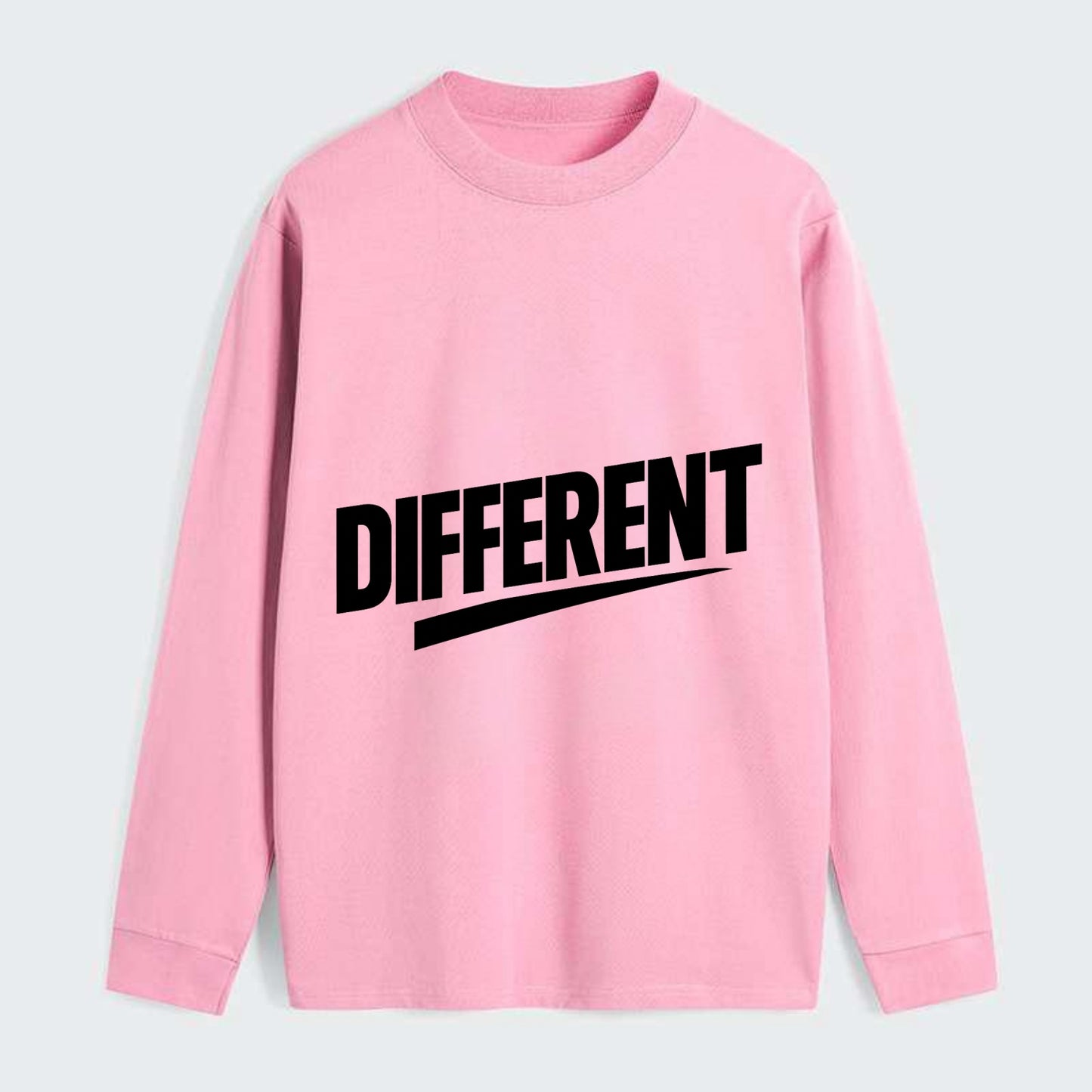 Bold typography design - "DIFFERENT" - standing out, not following crowd - Classic Long Sleeve Shirt - Pink