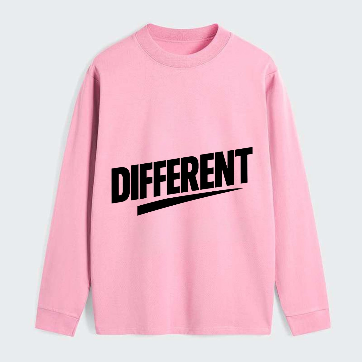 Bold typography design - "DIFFERENT" - standing out, not following crowd - Classic Long Sleeve Shirt - Pink