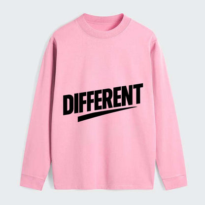 Bold typography design - "DIFFERENT" - standing out, not following crowd - Classic Long Sleeve Shirt - Pink