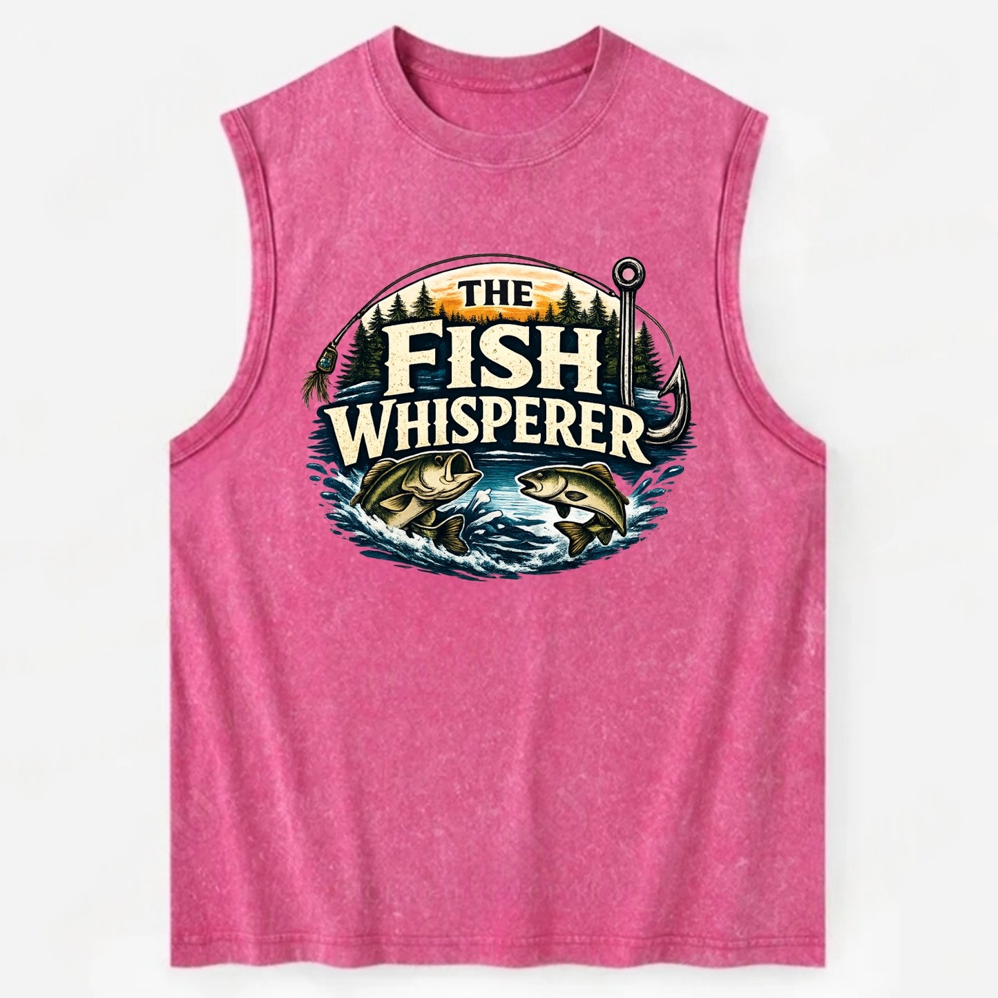 The Fish Whisperer - Vintage Washed Tank - Pink