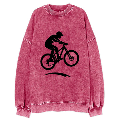 Mountain biker catching air - Vintage Sweatshirt - Pink
