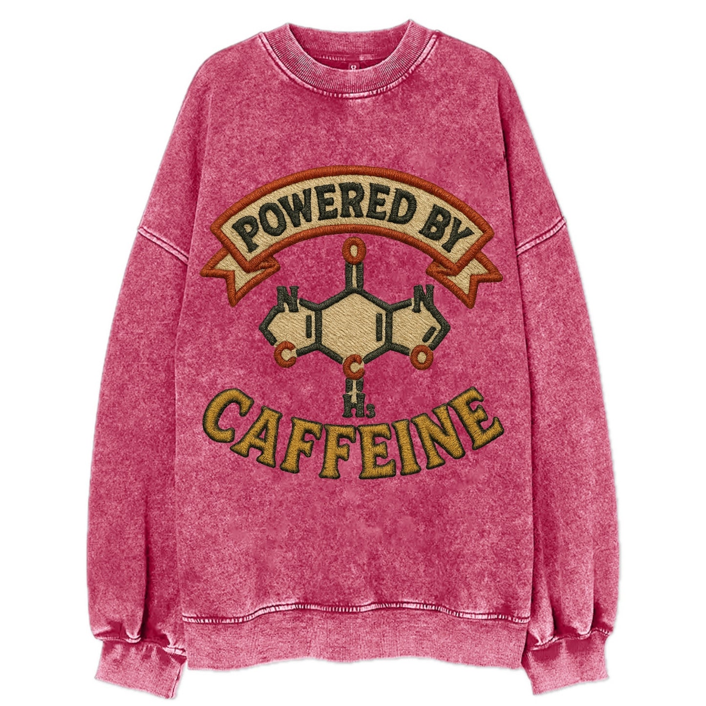 Powered By Caffeine  - Vintage Sweatshirt - Pink