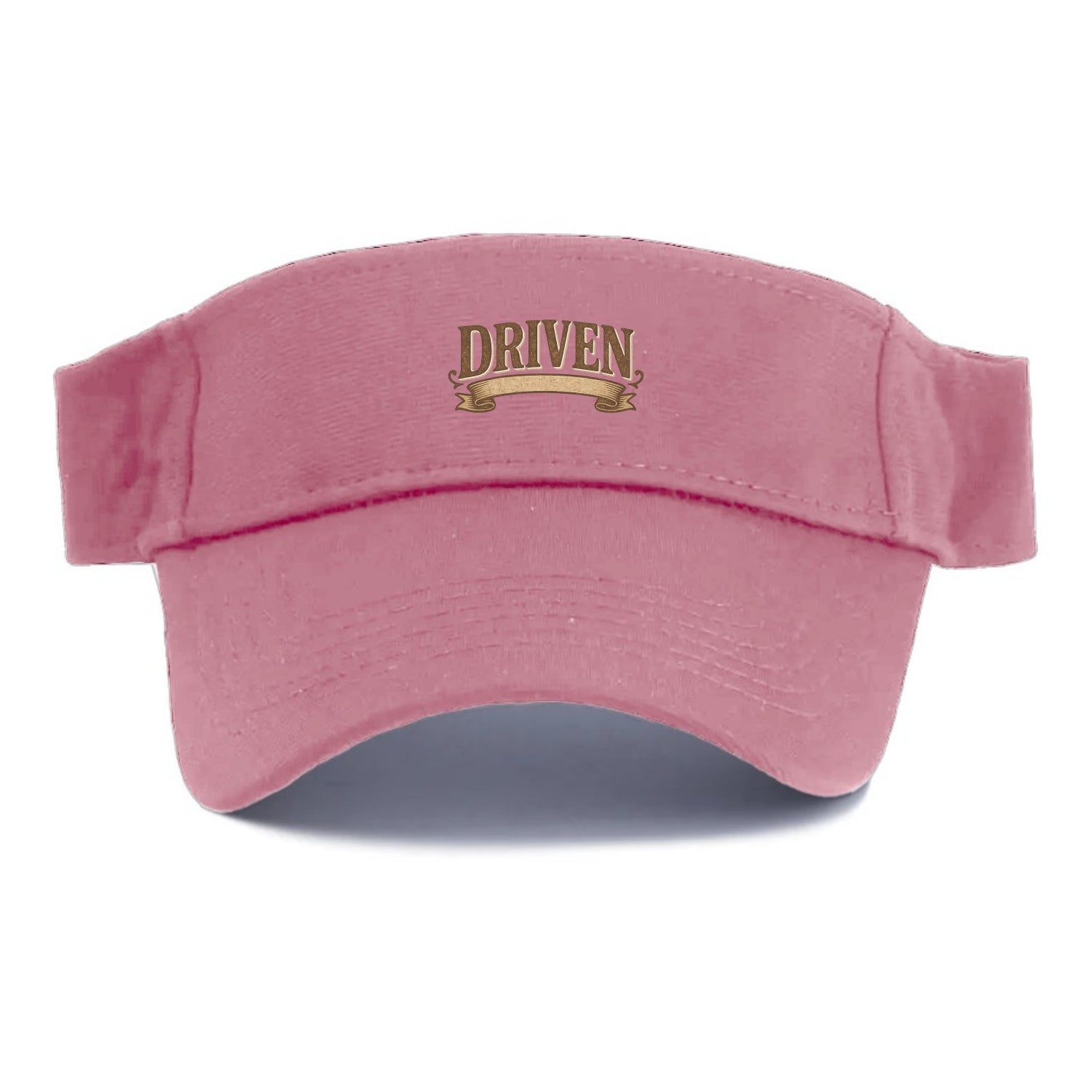 Bold typography design - "DRIVEN" - motivated, focused on goals - Visor - Pink