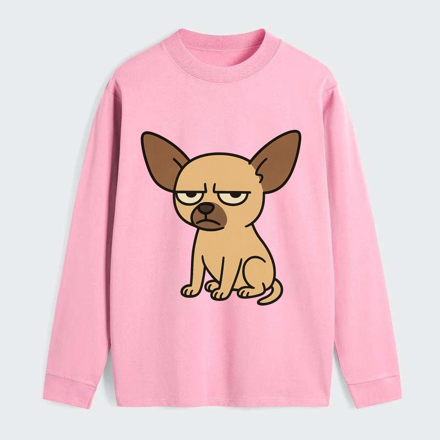 The Chihuahua Judging Silently - Classic Long Sleeve Shirt - Pink