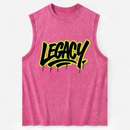 Bold typography design - "LEGACY" - what you leave behind, lasting impact - Vintage Washed Tank - Pink