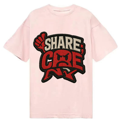 SHARE;CARE TOO MUCH Oversharer Green Hat - Classic T-shirt - Pink