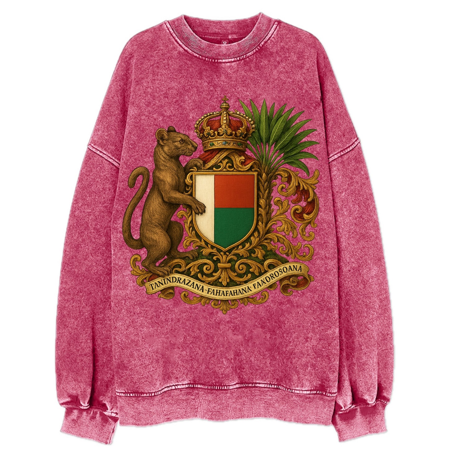 Madagascar Fossa Hunter  - Vintage Sweatshirt - Pink