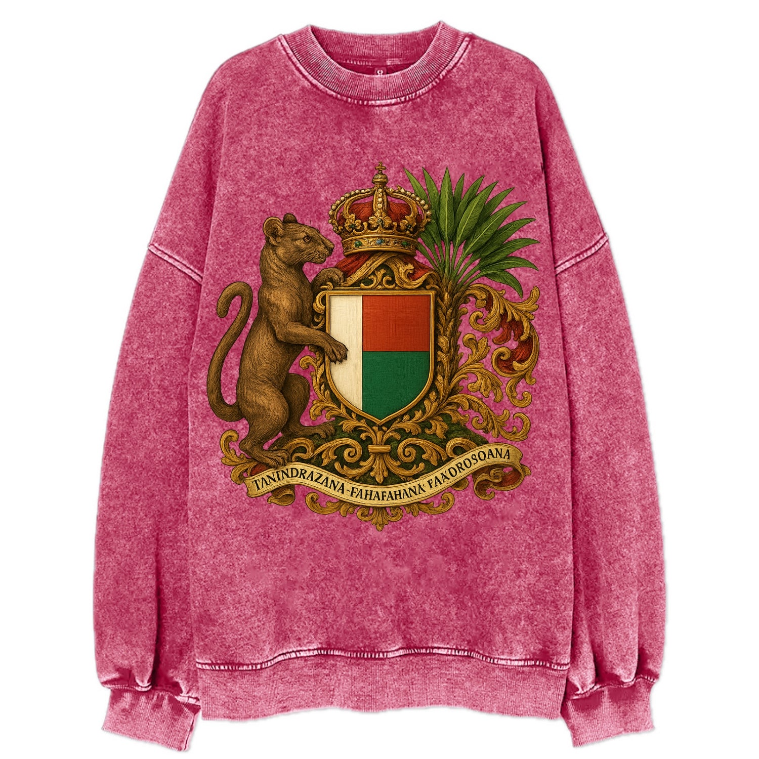 Madagascar Fossa Hunter  - Vintage Sweatshirt - Pink
