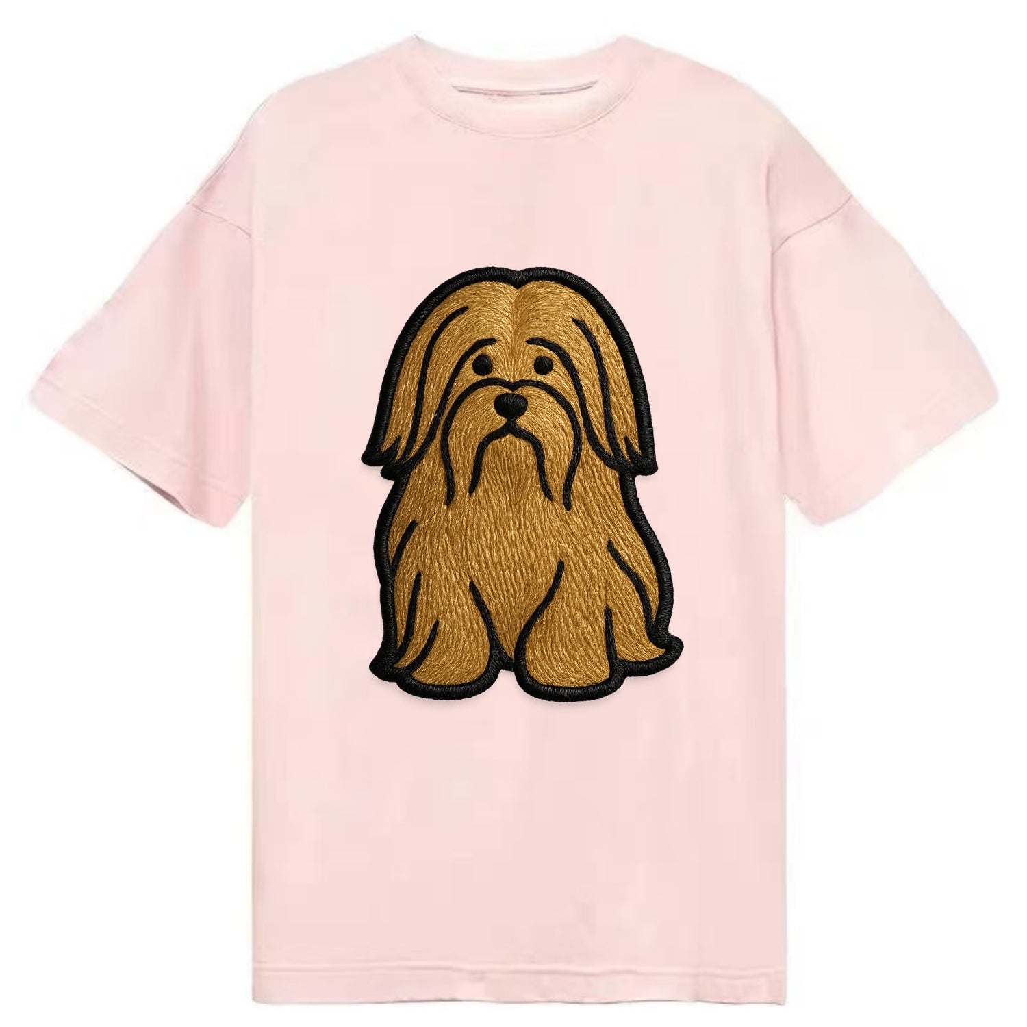 Lhasa Apso - Trendy long-haired design w - Classic T-shirt - Pink
