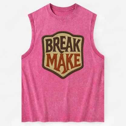 BREAK;MAKE THE RULES Rebel Red Snapback - Vintage Washed Tank - Pink