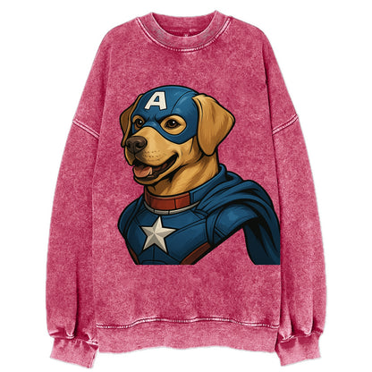 Labrador Patriotic Hero  - Vintage Sweatshirt - Pink